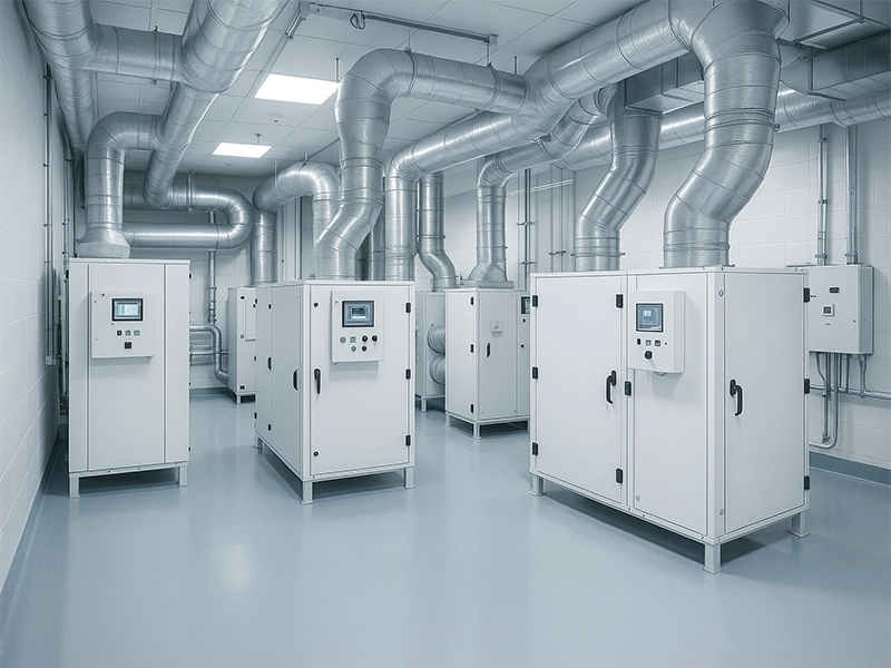 Sistema HVAC hospital calidad de aire quirófano